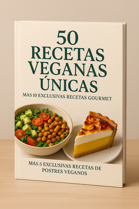 50 recetas veganas + 15 Recetas exclusivas de regalo! 50%Off solo por hoy